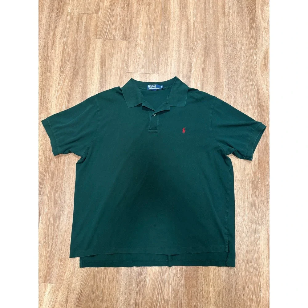 Polo Ralph Lauren Mens 3XB Big Forest Green Red Pony Cotton Pique Polo Shirt